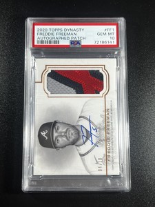 Freddie Freeman 2020 Topps Dynasty Patch Auto /10 PSA 10