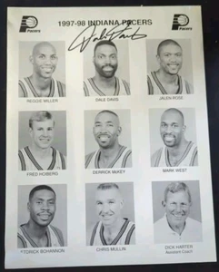 NBA 1997-98 Indiana Pacers Individual Player & Coaches Signed By Dale Davis - Picture 1 of 1