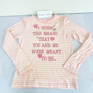 Mezzo Piano Long Sleeve T-shirt 160cm Striped Pink White Heart Tops Kawaii Rare - Picture 1 of 24