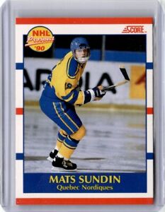 1990-91 Score Hockey Card Mats Sundin Rookie O Quebec Nordiques #398
