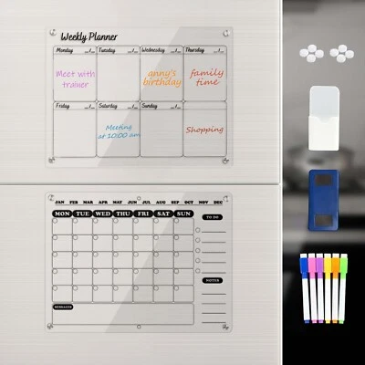 Nilena 30X40 cm Acryl Kalender Magnetisch Wochenplaner mit Marker und Löscher - Bild 1 von 4