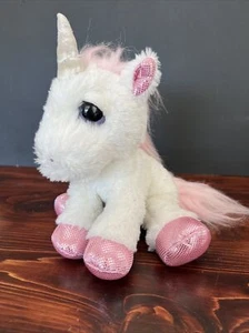 Aurora Sparkle Tales Einhorn große Augen 2017 weiß rosa Plüschtier Stofftier Pferd - Bild 1 von 9