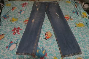 Vintage True Religion Distressed Mega T Stitch Jeans 42x35 Medium Wash Made in USA - Bild 1 von 7