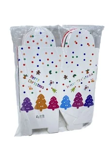 24pc Christmas Treat Boxes Cupcake Holders Foldable Cardboard Cute Holiday Set - Picture 1 of 12