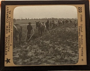Tuskegee Alabama Keystone magische Laterne Glasfolie Foto afroamerikanischer Pflug - Bild 1 von 5