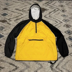 C Port and Company Pullover Windbreaker Jacket Hood Kangaroo Pocket Sz L - Picture 1 of 12