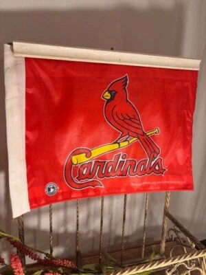 Logotipo de los cardenales de San Luis rojo 11X15 bandera de coche GENUINA MLB con licencia EE. UU. 2011 VINTAGE Foto 1 de 4