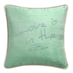 French Silk Pillow "Love Is In The Air", Handmade, Wild Turquoise Agate - Picture 1 of 2
