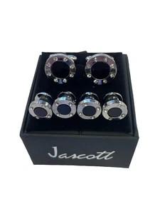 Circular Cufflinks And Studs With A Cubic Zirconia Boarder - Picture 1 of 6