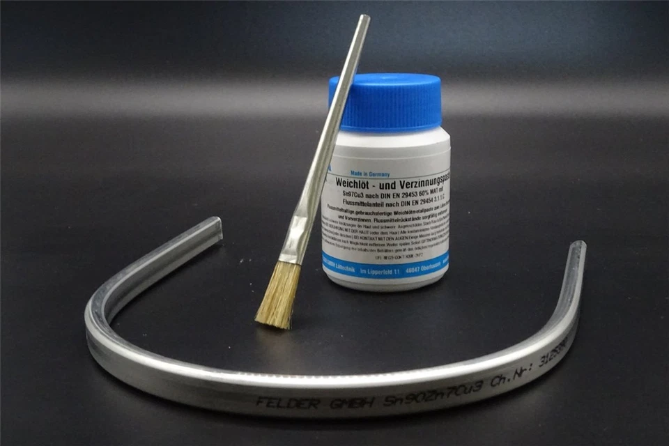 205g Karosseriezinn + 100g Verzinnungspaste Lötzinn Stangenlot Weichlot   - Bild 1 von 1