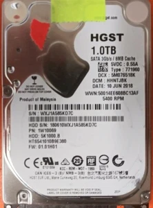 ⭐️⭐️⭐️⭐️⭐️ HDD Hard Drive SATA Laptop 2.5" HGST HTS541010B9E380 1TB DCM: HHNTJBK - Picture 1 of 3