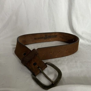 Brown Leather Western kids belt Justin Brand Brass Buckle - Picture 1 of 5