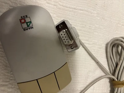 Vintage Mars E22  9-Pin Serial Connector 3 Button Ball Mouse FCC ID HQXAGM-200 - Image 1 of 4