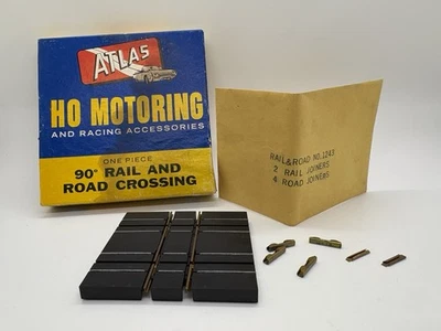 Atlas HO Scale Motoring 1243-298 90° Slot Car Train  Rail & Road Crossing Boxed - Image 1 of 4