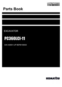 Komatsu PC360LCi-11 Bagger Teilekatalog Handbuch SN A38001-UP BEPB109002 - Bild 1 von 1