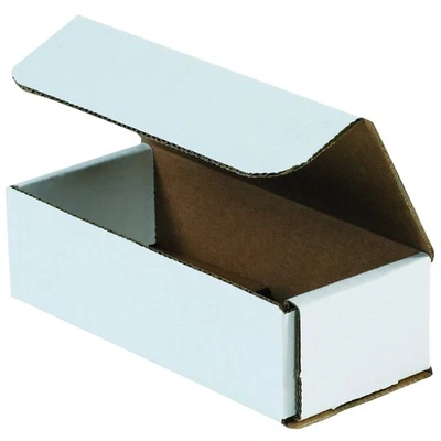 50 White Corrugated Cardboard Boxes 7x3x1 Shipping Mailing Storage Crush Proof - Image 1 of 4
