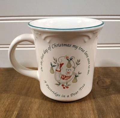 Xícara de café Pfaltzgraff Winterberry perdiz em uma pereira 12 dias de Natal - Imagem 1 de 4