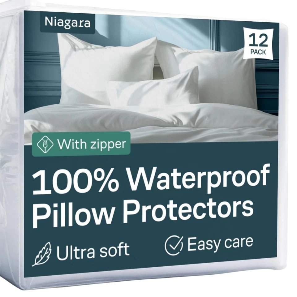 Niagara Sleep Solution 4Pack Pillow Protectors Queen 20””Premium 100 Cotton