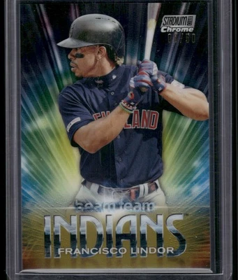 2020 Stadium Club Chrome #BT-16 Francisco Lindor Beam Team Gold #/50 - Image 1 of 2