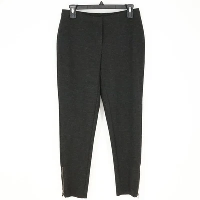 J Jill Dress Pants Womens 6 Charcoal Gray Stretch Knit Leggings Ankle Zips New - Image 1 of 4