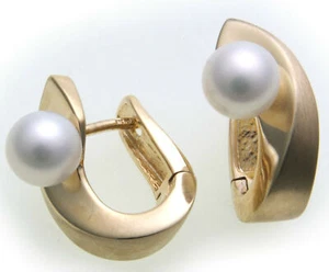 Pendientes de mujer plegables criollos oro auténtico 333 con cuentas de oro amarillo 6,5 mm - Imagen 1 de 2