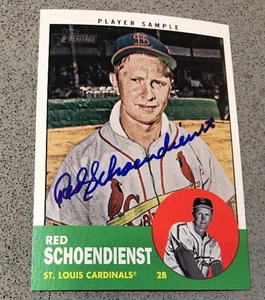 Red Schoendienst 2012 Topps Heritage signed Player Sample auto baseball card HOF - Picture 1 of 2