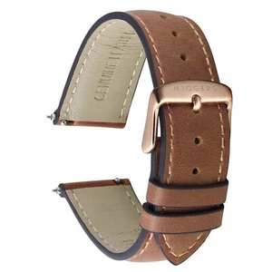Reloj de Cuero 18mm Correa Acero Inoxidable Cierre Despliegue Liberación Rápida Marrón 23252 - Imagen 1 de 6