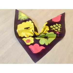 Sciarpa con fiori Marimekko, sciarpa bandana viola e gialla, sciarpa floreale... - Foto 1 di 8