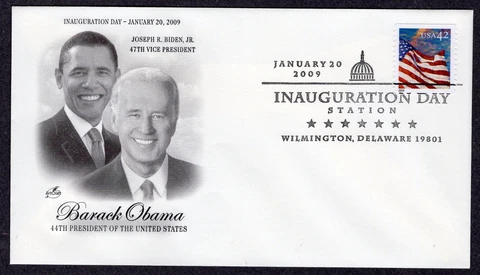 2009 1st Obama-Biden Inauguration - Artcraft Wilmington DE Inaugural Cover MU331 Cover
