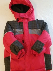 NWT Boys Winter Jacket Arizona Jeans Company Size 5 6 Red Black Gray Kids Ski - Picture 1 of 12