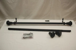 QTY:4 VOREFF Curtain Rods 28 - 48 in Adjustable Black with Modern Design 2x2pack - Picture 1 of 7