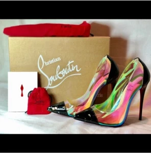 Debout 120 Disco PVC/PVC Ologram Christian Louboutin Iridescent Glitter 7.5 - Picture 1 of 4