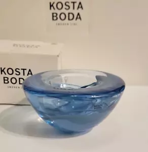 Kosta Boda Atoll Votive Bowl: Petrol Blue. New in Box. By Anna Ehrner. Glass - Picture 1 of 4