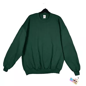 NOS Jerzees Russell XL Green Crewneck Blank Pullover Sweatshirt 90s Streetwear - Bild 1 von 14