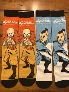 Brand New - One Size Fits Most - Avatar: The Last Air Bender - 2 Pair Crew Socks - Picture 1 of 8
