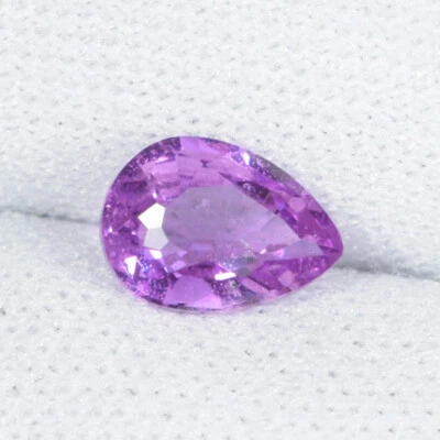 0.89 ct TOP LUSTROUS - NICE PURPLE PINK NATURAL PINK SAPPHIRE - Pear See Vdo SPL - Image 1 of 2
