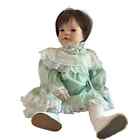 2007 Life Like Weighted Jointed Porcelain Face Baby Doll Ruffled Dress 20" 