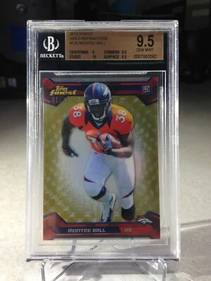 2013 Finest Gold Refractor 61/75 Montee Ball Rookie #120 - BGS 9.5 - POP 2 - Image 1 of 2