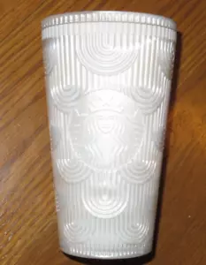 STARBUCKS Bilancia logo sirena sirena perla bianca 16 oz tazza fredda BICCHIERE senza cannuccia - Foto 1 di 6