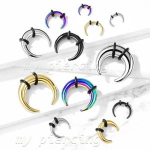 Surgical Steel C-Shape Buffalo Taper Stretcher Expander with O-Rings Ear Septum - Picture 1 of 5