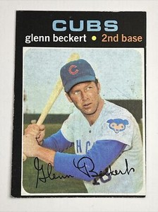 1971 Topps Baseball Card #390 Glenn Beckert Chicago Cubs
