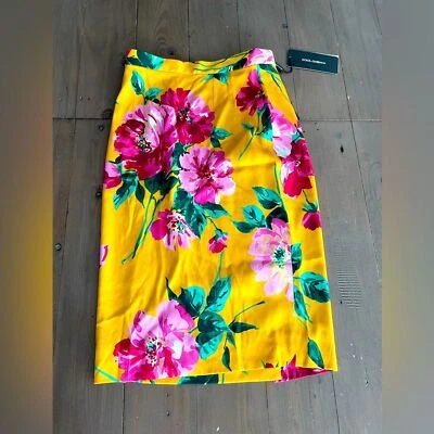 Falda Dolce & Gabbana seda floral dorada nueva con etiquetas precio de venta sugerido por el fabricante US$745 Foto 1 de 4
