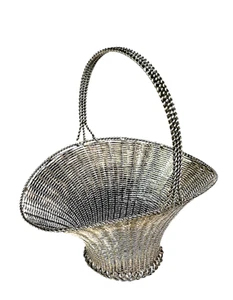 Silver Easter All-Purpose Basket Vintage Basket Table Décor Seasonal Décor - Picture 1 of 11