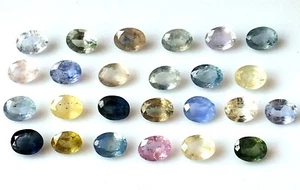 Ceylon Sapphire 4X5 mm Oval Faceted Natural Multi Color Gemstone 25 Pieces Lot - Picture 1 of 5
