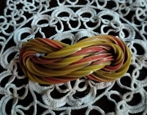Vintage Multi Color Twisted Licorice Brooch 3" Inches - Picture 1 of 12