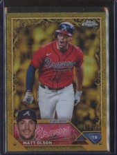 2023 Topps Gilded Collection MATT OLSON #71 Gold Etch Refractor /99 Braves TJ5