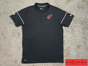 Arizona Cardinals Shirt Mens L Nike Dri-Fit Black Collar Training Polo - Picture 1 of 14