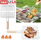 Stainless Steel BBQ Grill Folding Grilling Basket Home Barbecue Accessories Tool