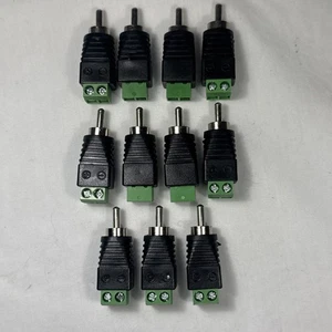 11x RCA Phono Macho y Hembra Enchufe AV Tornillo Terminal Adaptador Video Balun Conectores - Imagen 1 de 6