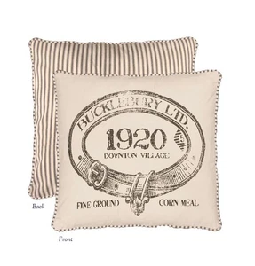 Heritage Lace 18" Downton Abbey Village British 1920 Tickinh Square Throw Pillow - Picture 1 of 2